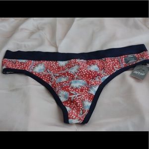 NWT polka dot and tulip pattern thong panties